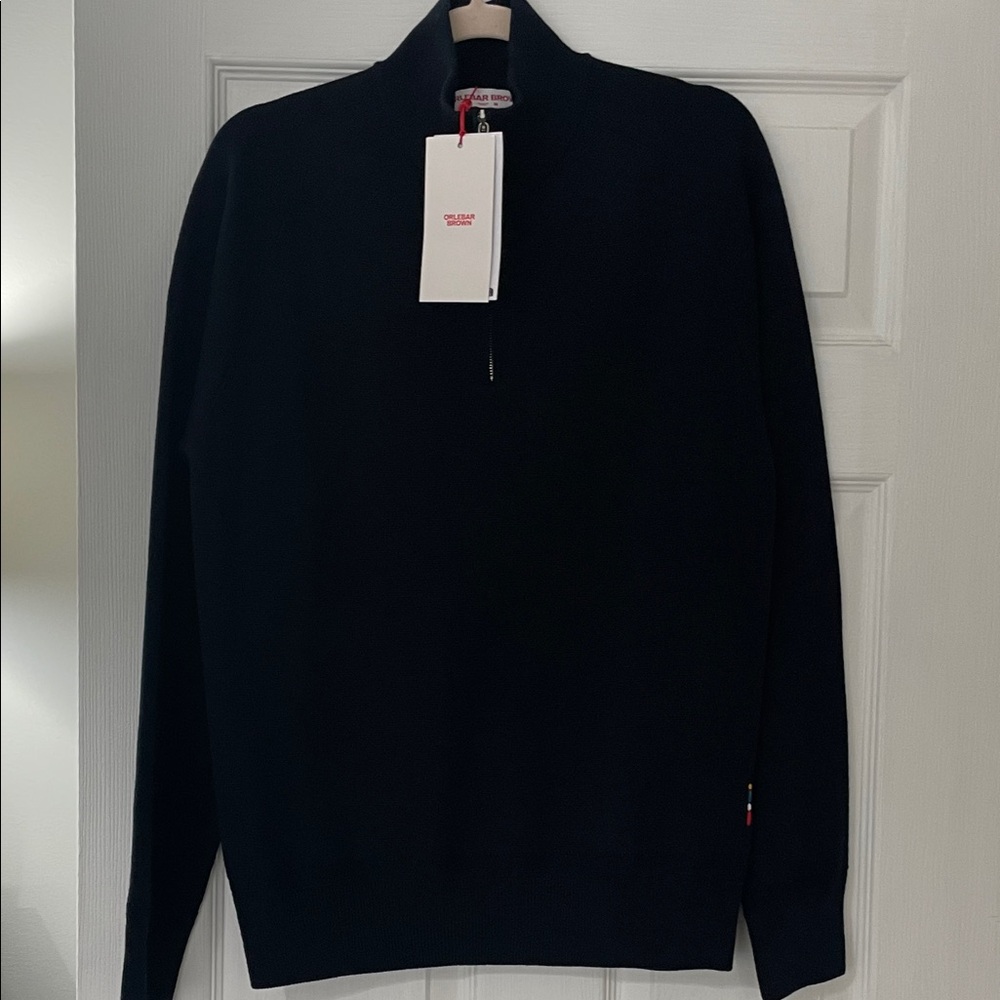 💕NWT ORLEBAR BROWN Men's Navy pullover merino wool Sweater